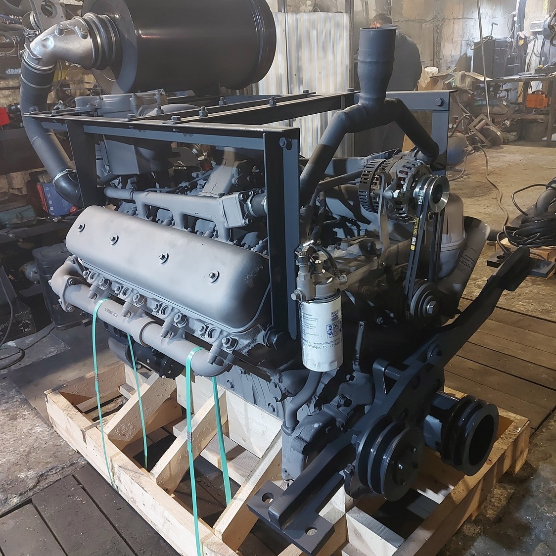 Замена переоснащение переоборудование бульдозера Komatsu D155А с ЯМЗ 7511