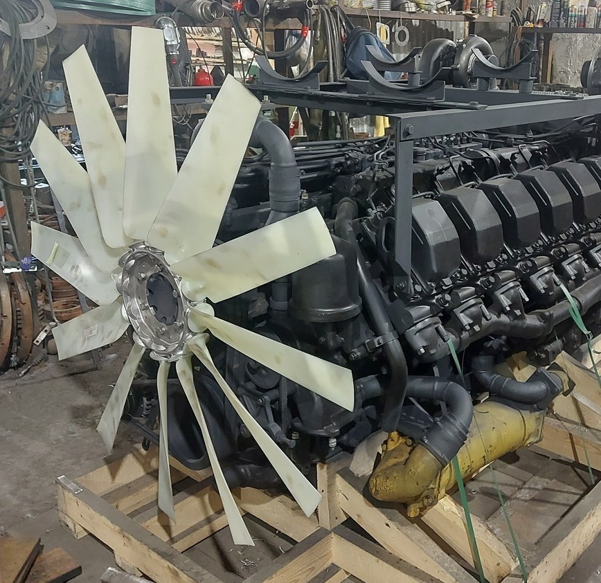 Замена переоснащение переоборудование установка отечественного двигателя на погрузчик Caterpillar 992В